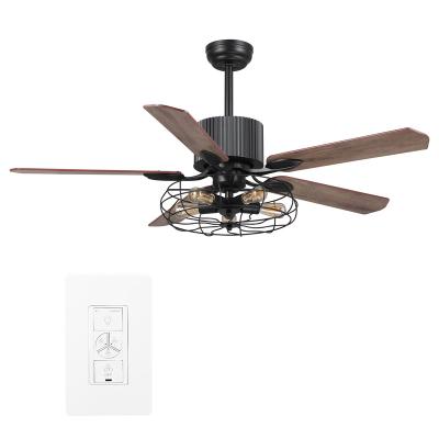 China Decorative Modern AC 120v 52 Inch 5 Blades Modern Plywood Indoor Low Noise Ceiling Fan With 5 Bulbs Ceiling Fans for sale