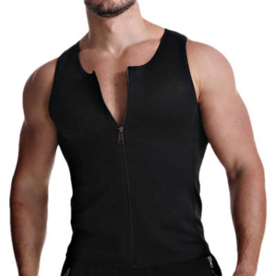 China 3 Hooks Breathable Daily Zipper Fat Body Shaper Fitness Wear Burning Sauna Slimming Trainer Vest Waist Cincher Men for sale