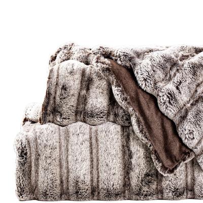 China Good Quality Soft Faux Rabbit Fur Faux Fur Rabbit Sustainable Faux Fur Throw Soft Faux Fur Blanket For Sofa for sale