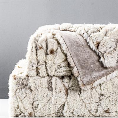 China Best Disposable Selling Luxury Double Sided Faux Fur Throw Blanket Faux Fur Throw for sale