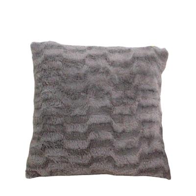 China Sustainable Faux Fur Fleece Cushion Cover Pillowcase PV Plush Checkerboard Case 20x20 for sale