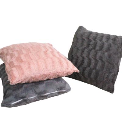 China 2021 Sustainable Solid Brush Faux PV Fleece Cushion Covers Fashionable Luxury Tiles For Home for sale