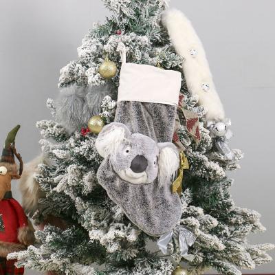 China Christamas Home Decoration Large Faux Fur Christmas Stocking Chrismas Tree Stocking Christmas Decorations for sale