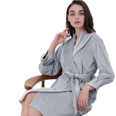 China 2021 Plus Size China Fleece Bathrobe Comfortable Pajamas Solid China Size Flannel Bathrobes For Women for sale