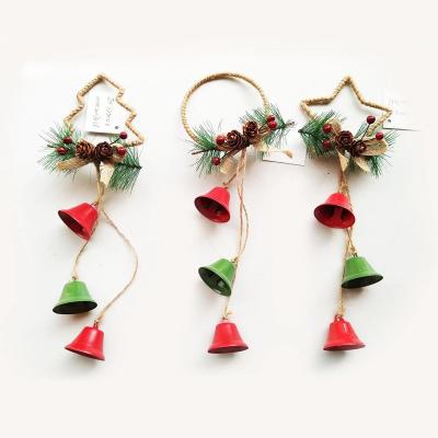 China Wholesale Fashionable Christmas Tree Decoration Bell Retro Jingle Xmas Bells Christmas Party Holiday DIY Metal Pendant for sale