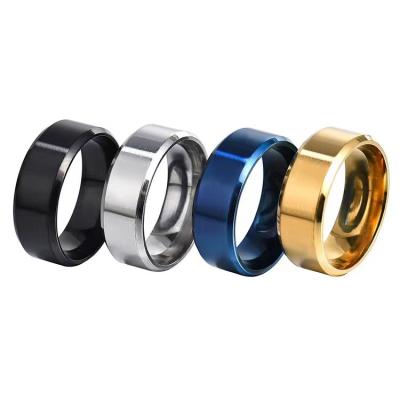 China Fashionable Hot Selling Stainless Steel Ring Blanks Popular Cheap Stainless Ring For Men High Quality 316L 4 Colors for sale