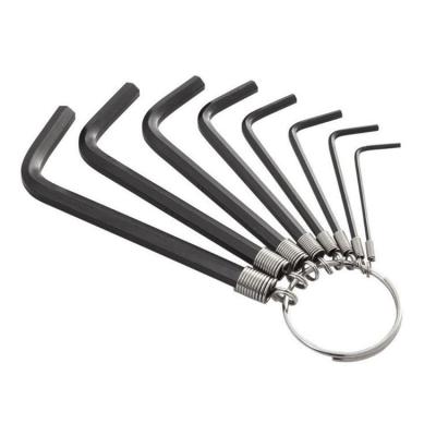 China High Quality Sensitive And Durable Black Hex L Bit 8pcs Key Chain Torx Screwdriver Bit Allen Key Key Screwdriver Hex Key Bit for sale