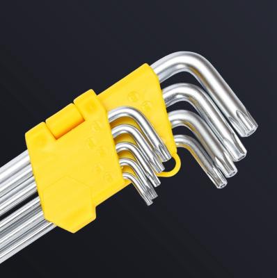 China Sensitive and Durable Chrome Color Long Hex Key Hex Key Hex Key Inner Torx Set Allen Wrench Key Set for sale