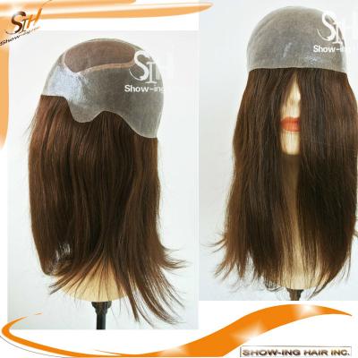 China Silky Straight Wave Super Full Cap Silicone Airy Skin Thin Wig for sale