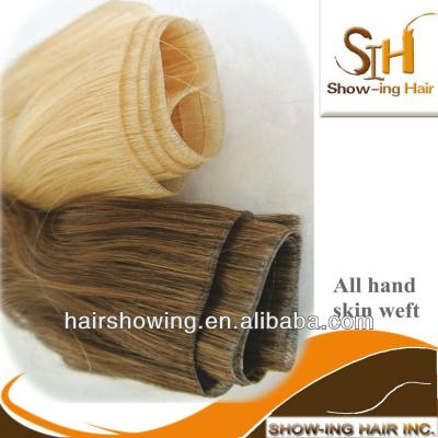 China Silky Straight Wave All Hand Tied Skin Weft With Brazilian Hair Extension for sale