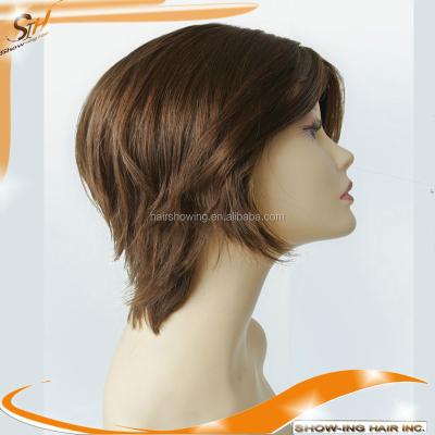 China Best Quality Silky Straight Wave Of Short Mongolian Virgin Hair Jewish Wig for sale