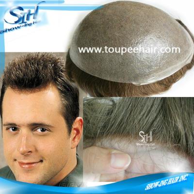 China Super Thin Skin Hair Men Hair Toupee Hair Stocks for sale