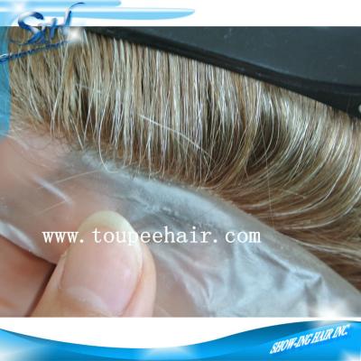 China Free Style Invisible Super Thin Skin Current Men's Hairpiece for sale