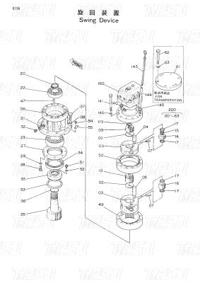 China Custom Colors Swing Drive Units For Excavators Bolt on Installation Catalog 9097683 EX60-1 for sale