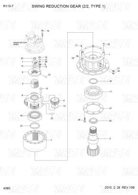 China R110-7 Black OEM Excavator Swing Motor Drive Parts Catalog 31N4-10140 for sale