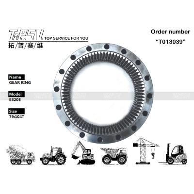 China E320E Excavadora de viaje de acero anillo de engranajes 267-6783 Instalación de malla de engranajes en venta