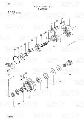 Китай Торт на экскаваторе Каталог гигантских приводов EX55UR-3 ZX55UR ZX55UR-HHE 4421990 продается