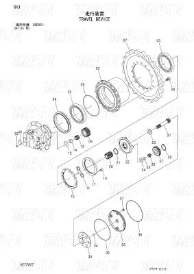 China Excavadora de accionamiento Catálogo de viajes finales Motores para modelos de excavadoras Hitachi 9272927 ZX70-3 en venta