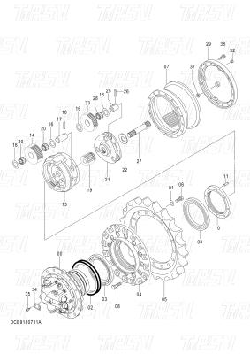 China OEM piezas de excavadoras reducción planetaria sistemas de catálogo de accionamiento para maquinaria / energía / industrias mineras 9180731 ZX120 en venta