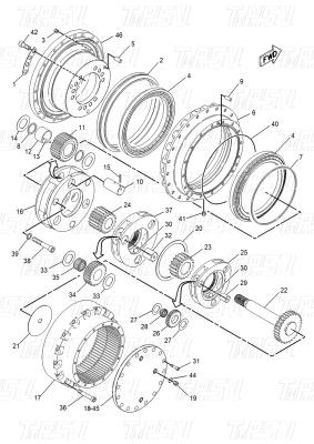 China 102-6500 E315-A Excavator Travel Drive Catalog Bolt-on In Stock Black Factory Color for sale