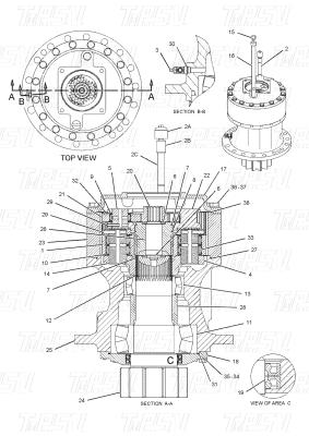 Cina Negro 191-2693 E325C Swing Drive per escavatori Catalogo Bolt-on In stock Swing Drive idraulico in vendita