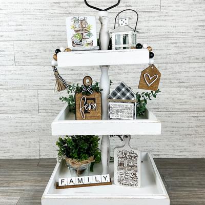 China China Office Table Home Bathroom Kitchen Ornament Modern Wood Sign Farmhouse Decoration for sale