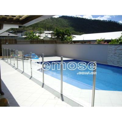 China DEMOSE Child Proof Modern Pool Spit Glass Railing With Lock for sale