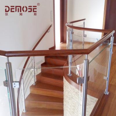 China Modern Indoor Glass Railings For Stairs / Chrome Stair Railings for sale