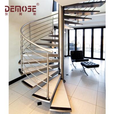 China Modern Design Modern Steel Wooden Staircase Spiral Staircase Spiral Staircase for Small Spaces for sale