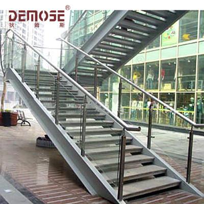 China Connection modern bridge steel staircase with glass balustrades for sale