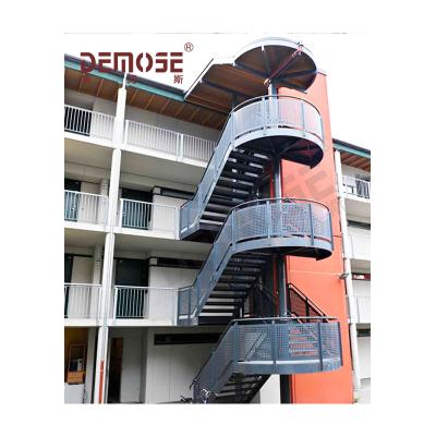 China Industrial Outdoor Raised Metal Stairs And Outdoor Metal Stair Railing For Apartment for sale