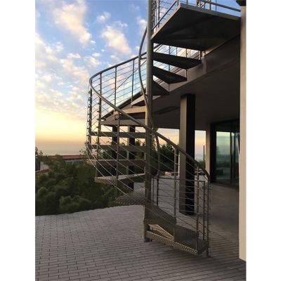 China Modern Easy Installed Outdoor Metal Spiral Staircase For Outdoor Stairs Metal Stairs With Low Price for sale