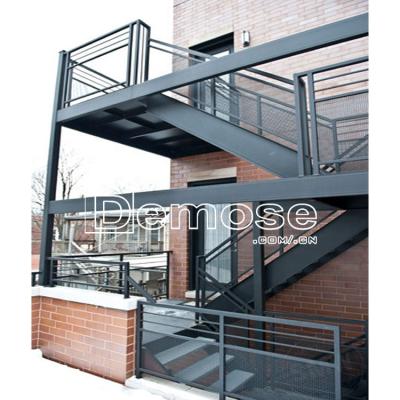 China Foshan Demose Outdoor Fire Escape Modern Stainless Steel Fire Escape Staircase for sale