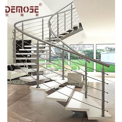 China Modern Height Quality Curved Stairs Glass Balustrades Design for sale