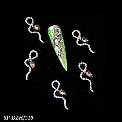 China Wholesale Nail Art Decoration Small Charm 3d Diamond Nail Art Designs Snake Nail Charms for sale