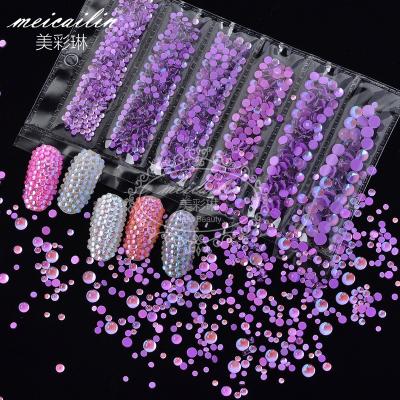 China 10 Colors 8 Colors Flat Back Mermaid Beads Nail Beads For Nail Art Decoration for sale