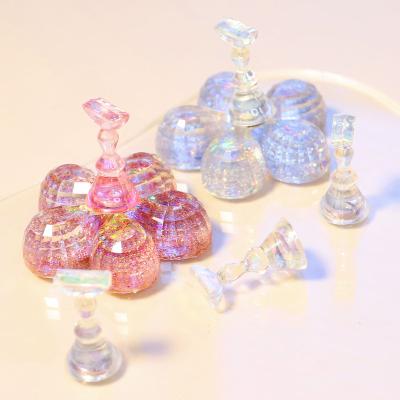 China Hot Selling Eco-friendly Glitter Flowers Manicure Foil Nail Holder Two Colors Nail Tool for sale