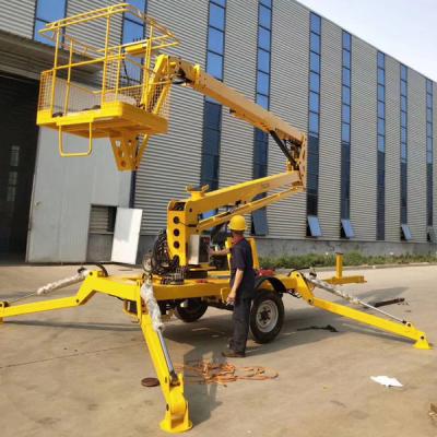 China Hotels Hydraulic Towable Spider Boom Lift For 2 Persons for sale