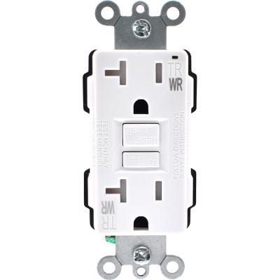 China Innovative double protection system; Ultra-Compact Design 20A Self-Testing GFCI Tamper-Resistant Wall Switches Weather-Resistant Electrical Outlet Outlets for sale