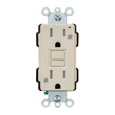 China Innovative double protection system; Ultra-compact Design 15A GFCI Decorator TRWR Outlet Electrical Socket Outlet Circuit Breaker Self Test Prices for sale