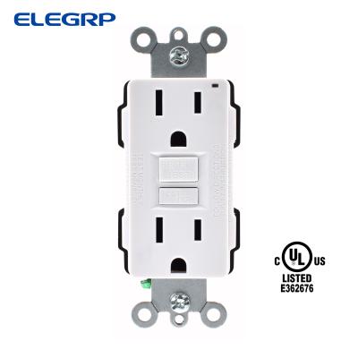 China Innovative double protection system; Ultra-compact Design GFCI Outlet 15A GFCI Outlet Wall Outlet GFCI Socket Self-Test Socket for sale