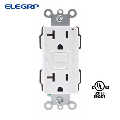 China Innovative double protection system; Ultra-Compact Design 20A GFCI Non TR Self-Test Wall Outlets and Switches NEMA 5-20R In-Wall Outlet, CUL&US Listed Wall Outlet for sale