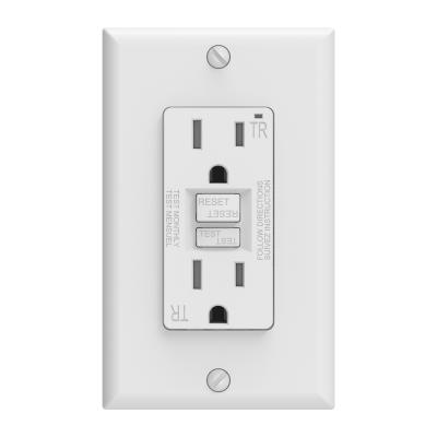 China Innovative double protection system; Ultra-Compact Design 15-Amp 125V GFCI Tamper-Resistant GFCI Outlet Wall Switch Socket GFCI Self-Test Receptacle for sale