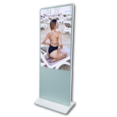 China 49 Inch Floor Standing White Android LCD Digital Signage Interactive Kiosk Printer Indoor for sale