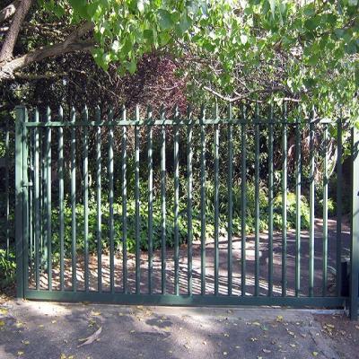 China Custom Steel Fencing Black Galvanized Steel Pipe Fence Galvanized Palisade fence for sale