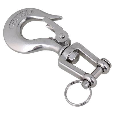 China 304 Stainless Steel Stainless Steel Swivel-Eye Trigger Clevis Silver American Style Lifting Snap Tone Hook With Loading Capacity 150KG for sale