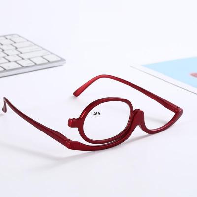 China Fashion One Power Reading Glass Frame Kacamata Baca Foldable Cosmetic Makeup Reading Glasses for sale