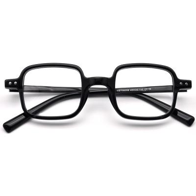 China Optical Frames Black Retro Small Rectangle Acetate Glasses Frames Optical Glasses For Women for sale