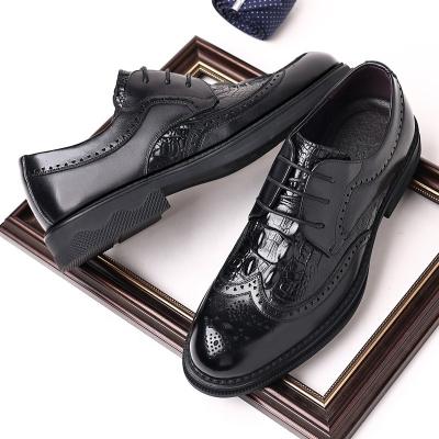 China Good Quality Breathable Classic Genuine Leather Men's Leather Men's Shoes Stylish Shoes Office Style Wedding Cowhide Business Leather For Men for sale