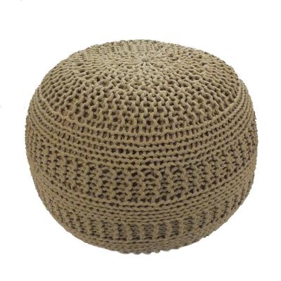 China Modern Nordic Handwoven Removable Washable Lazy Bean Bag Sofa Bedroom Balcony Living Room Small Apartment Style Round Stool for sale